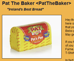 Pat the Baker on Bebo