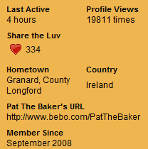 Pat the Baker on Bebo