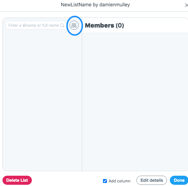 Mass add people to lists on Twitter - Adding 100 at a time